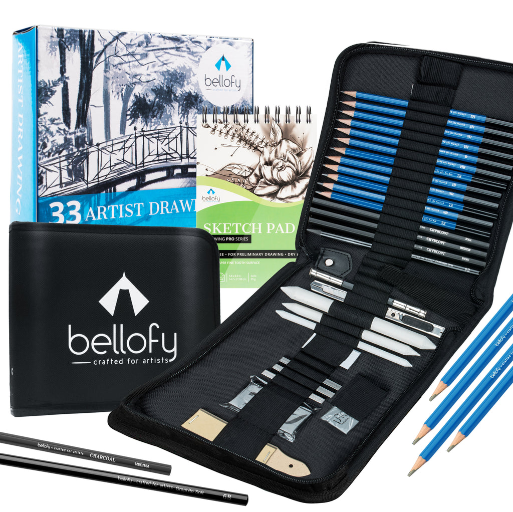 Drawing Pencils Set, 33 Pieces Sketch Pencils & Drawing Kit, Includes  Sketch Pad, Graphite Pencils, Charcoal Sticks and Eraser, Supplies for  Artists/Beginner/Adults