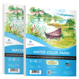 2X Watercolor Paper Pads - 9x12 in - Watercolor Sketchbook Journal with Cold Press Watercolor Paper Finish - 130 IB 190 GSM - Watercolor Paper for Kids & Artists - Painting Paper for Wet Media