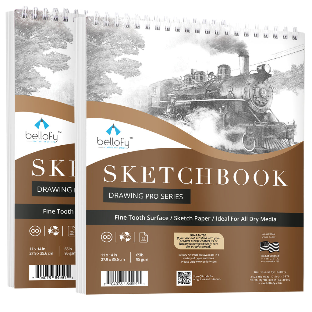 Large Sketchbook Set of 2 - 25 Sheets/Pad - 11x14 Inch - Art Supplies –  Bellofy