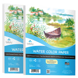 2X Watercolor Paper Pads - 9x12 in - Watercolor Sketchbook Journal with Cold Press Watercolor Paper Finish - 130 IB 190 GSM - Watercolor Paper for Kids & Artists - Painting Paper for Wet Media