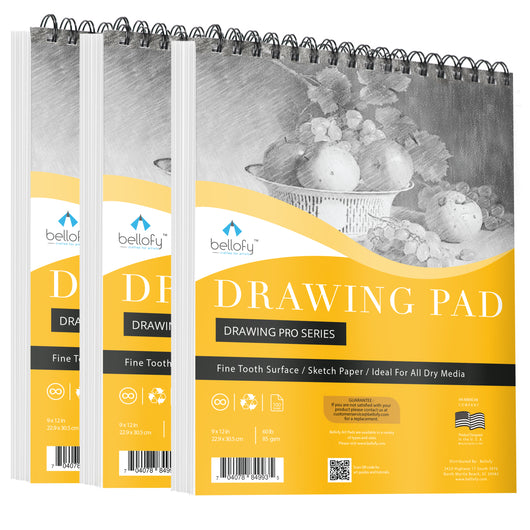 9x12 inches Sketch Book, 100 Sheets Top Spiral Bound Drawing Book