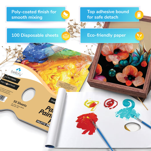Palette Painting Pad – Disposable 50 Sheets - Paint Mixing Palette – Bellofy