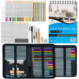 72 Piece Drawing Sketch Kit with 100 Sheet Sketchbook - Art Supplies for Adults, Teens, Kids